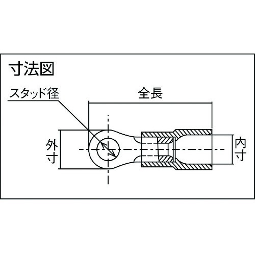 環境配慮型絶縁被覆付圧着端子丸形φ6.4長さ29.4 (15個入)【T-TMEX3.5-6L】
