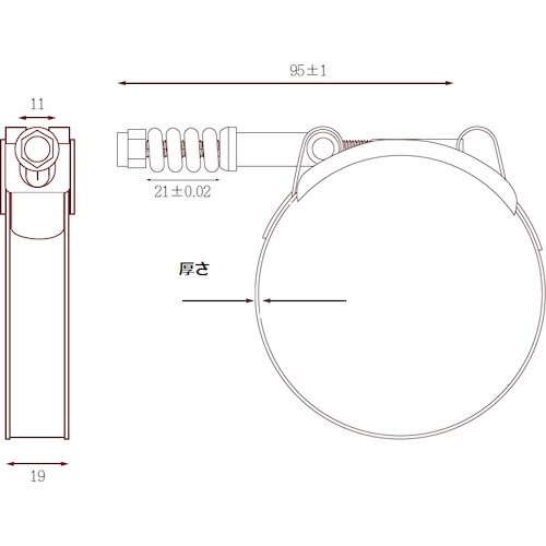 Tボルトコンスタントテンションクランプ 140～148mm【TTC-19148】