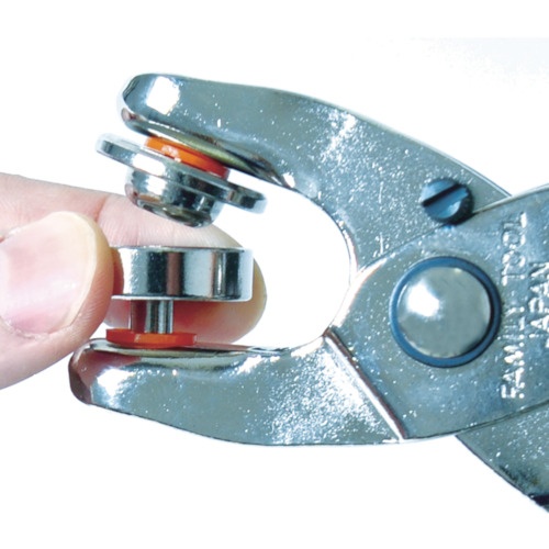 両面ハトメプライヤーセット(アルミハトメ12MM10組、プライヤー、ハトメコマ、下穴用ポンチ、下敷き付き)【THP-PHSET12】