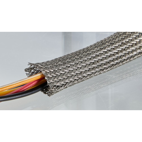 導電性編組シールドチューブ 稼働部用 1m 自然径3mm【TFLS-3-1】