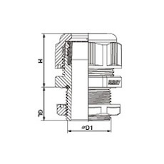 ナイロンケーブルグランド 適合ケーブル22～32mm G/(PF)1 1/4 黒 1個入り【TG11432BK】