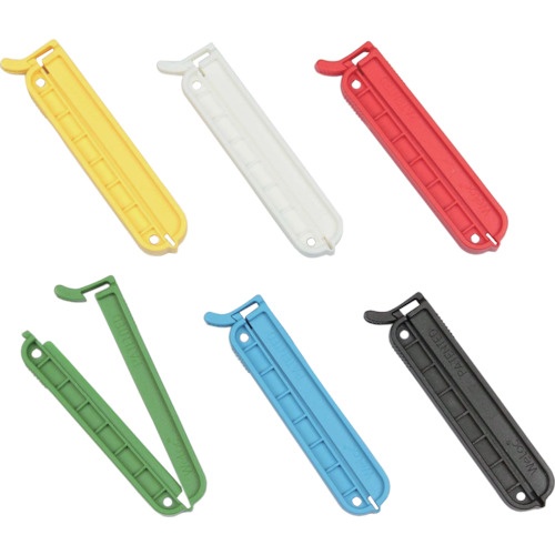 袋留めクリップ 6P(白赤黄青緑黒)【TWC-70AS6P】