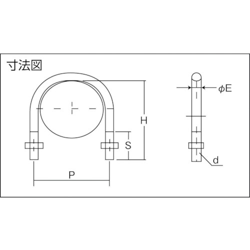 SGP用Uボルト SUS304 呼び径100A ねじ径W3/8【TSGP-BT100A-S】