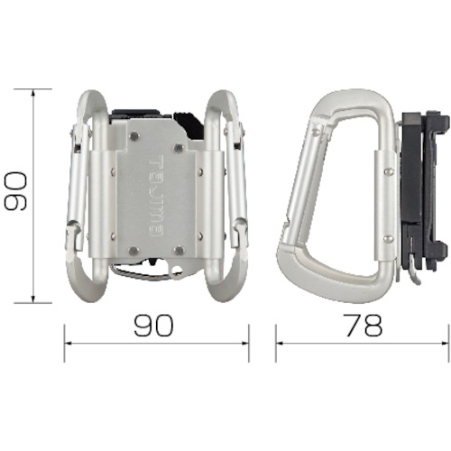タジマ 着脱式工具ホルダーアルミ カラビナダブル 小【SFKHA-CSW】
