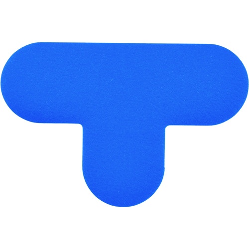 緑十字 路面表示ステッカー T型 青 QCT-BL 100×150mm 10枚組 PVC