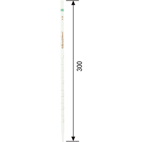 SIBATA メスピペット 中間目盛 スーパーグレード 0.5mL【020010-05A】