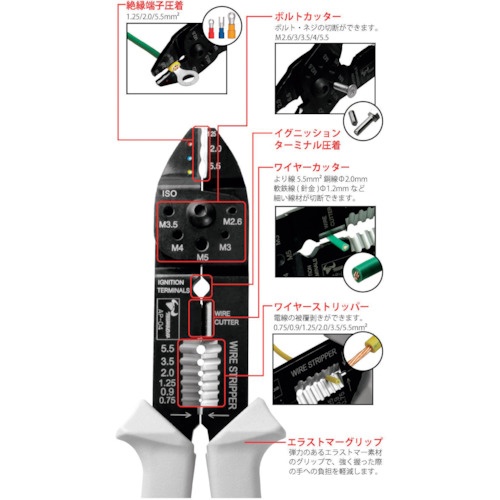 TTC 電工万能ペンチ AP-04(絶縁端子用)【AP-04】