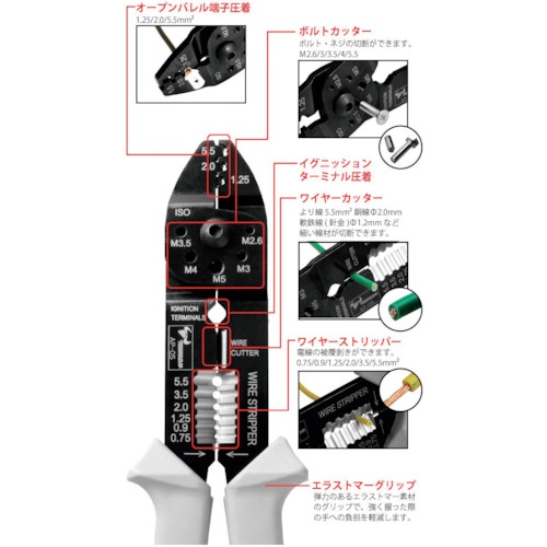 TTC 電工万能ペンチ AP-05(オープンバレル端子用)【AP-05】