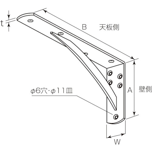 MK パワー棚受(スチール)125X250 ホワイト【N-475 12S】