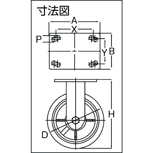 SAMSONG ステンレスキャスター 固定 エラストマー 100mm【TP6740R-01-MIR】