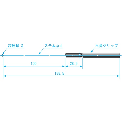 SK ボールギャップゲージ ステム径2.3mm 規格φ6.1 BTP-061-