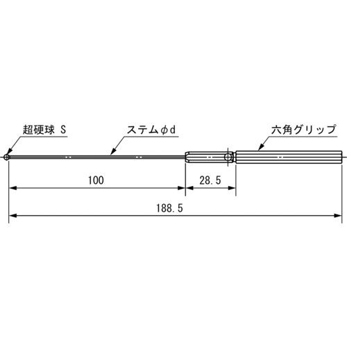 SK(新潟精機) ボールギャップゲージ ステム径2.3mm 規格φ6.3 (1本