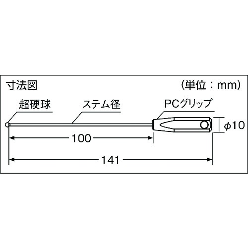 SK ボールギャップゲージ ステム径1.0mm 規格φ2.0 BTP-020 新潟精機製