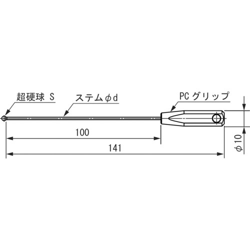 SK ボールギャップゲージ ステム径2.3mm 規格φ5.0 BTP-050 新潟精機製