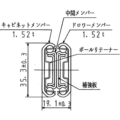アキュライド クローズドロックスライドレール長さ304.8mm【C301-12CL】