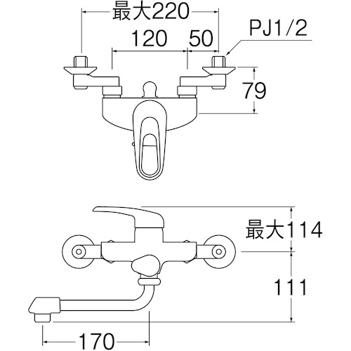 SANEI シングルシャワー混合栓【CSK1710D-13】