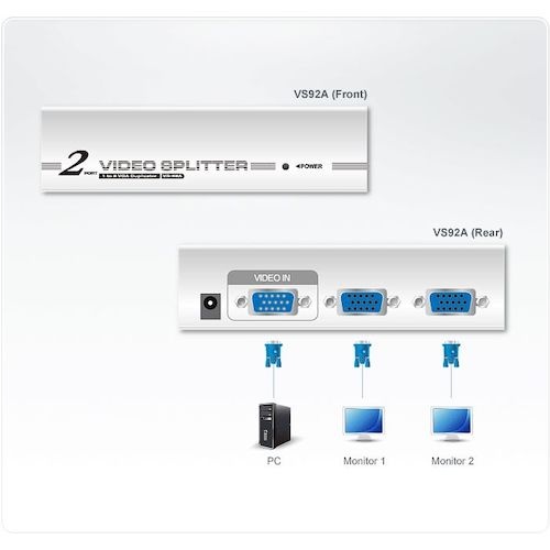 ATEN ビデオ分配器 VGA / 1入力 / 2出力【VS92A】