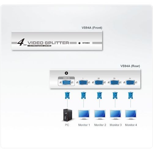 ATEN ビデオ分配器 VGA / 1入力 / 4出力【VS94A】