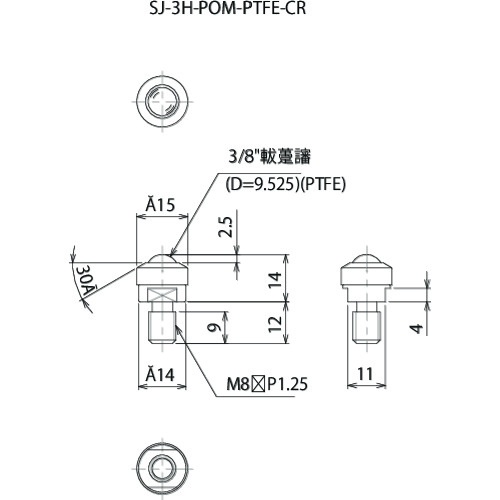 FREEBEAR クリーンルーム用フリーベアSJ-3H-POM-PTFE-CR【SJ-3H-POM-PTFE-CR】