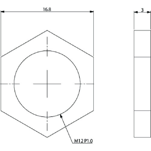アインツ 吸着金具ナット・三価白・スモール用【VFIL-M12(12X17X3 P1.0)】
