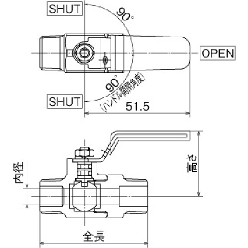 オンダ製作所 ミニチュアボールバルブMR2型 Rc1/4 × R1/4【MR2-08】