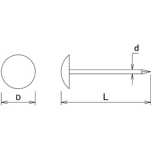 ダイドーハント HP 真鍮 太鼓鋲 13×19 6本入【10183177】