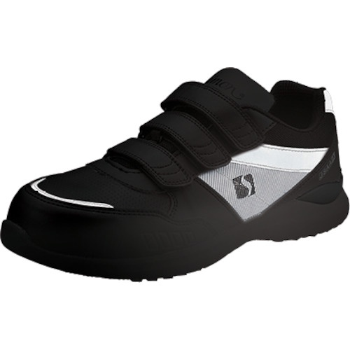 シモン 軽量耐滑プロスニーカー KL518 黒/シルバー 26.5cm【KL518BK/SI-26.5】