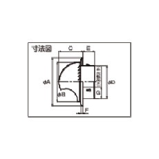 フジテック ステンフード付き丸型ガラリ・150パイ用【B-47005】