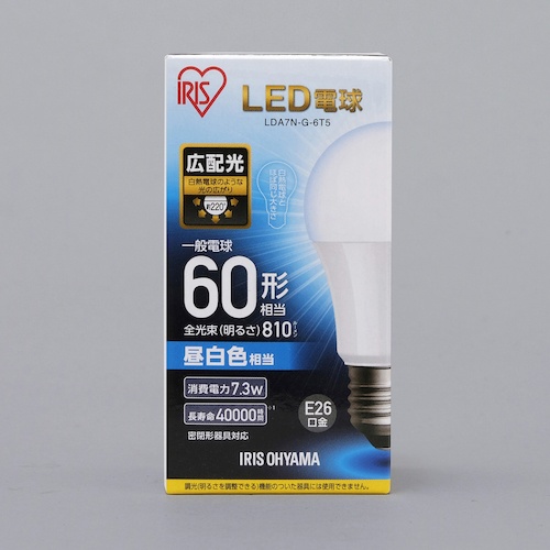 IRIS 567947 LED電球 E26 広配光 60形相当 昼白色【LDA7N-G-6T5】