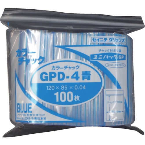 セイニチ ユニパック GP D‐4 カラーチャック アオ【GP D-4 COLOR CHAKKU AO】