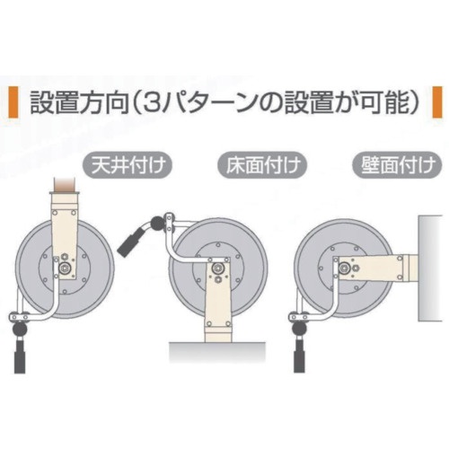 TRIENS 水用ホースリールガン付 内径12.7mm×15m【SWR-415P】