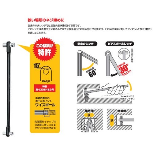 ワイズ ピアスボールレンチAセット【PIS358】