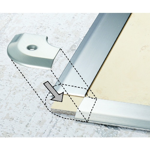ASSIST 床金物20-101LNヘの字押えコーナー ステンレス 出隅 43×43mm【20-101LN51】