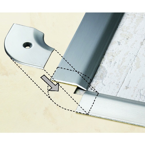 ASSIST 床金物20-101LNヘの字押えコーナー ステンレス 入隅 43×43mm【20-101LN52】