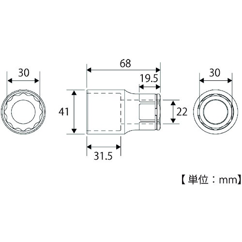 TOP 本管レンチ用延長ソケット【LSTS-30】