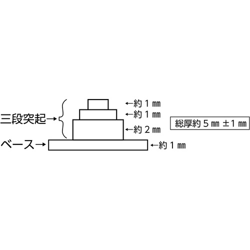 緑十字 滑り止めシート 黒 三段突起タイプ SVG-1540BK 150×400×5mm 合成ゴム製【260123】