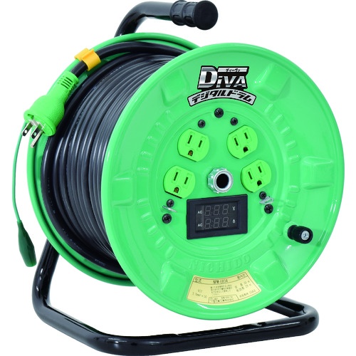 日動 電工ドラム デジタルドラム 標準型 電圧電流メーター付 漏電保護