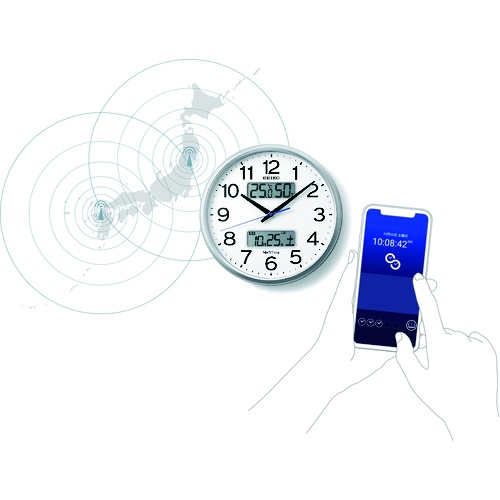 SEIKO 電波掛時計[セイコーネクスタイム ZS251S](ハイブリッド電波時計)【ZS251S】