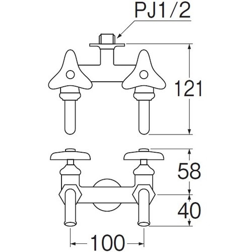 SANEI 二口ホーム水栓【F13A-13】