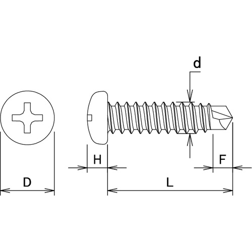 ダイドーハント YAIBA JISドリルねじ ナベ頭 ファインパシべート 4.8x32【10175510】