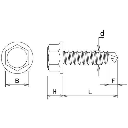 ダイドーハント YAIBA JISドリルねじ 六角頭 ファインパシべート 6.0x38【10175573】