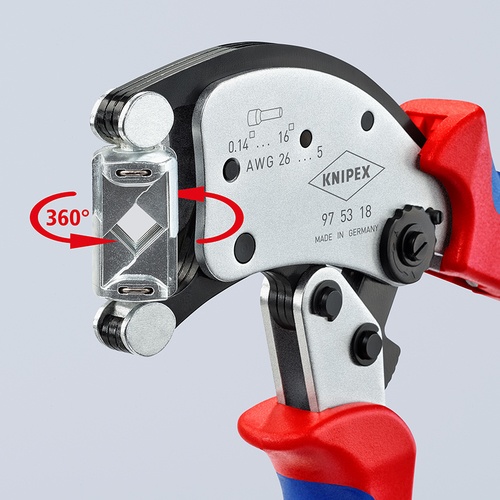 KNIPEX マルチアジャストワイヤーエンド圧着ペンチ【9753-18】