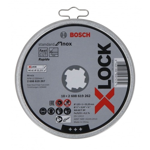 ボッシュ X-LOCK切断砥石125x1.0ステンST/10【2608619267】