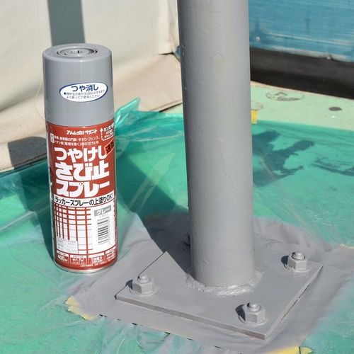 アトムペイント 油性つや消し さび止スプレー 400ML グレー【00001-02762】