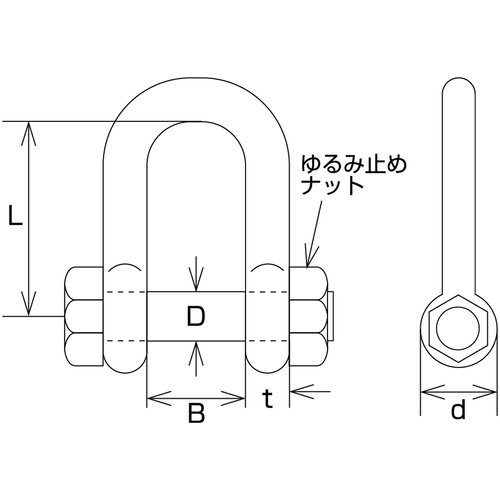 水本 ステンレス SBUシャックル SUS316 呼び8mm【B-1609】