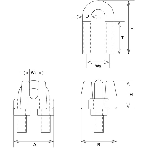 水本 ステンレス ワイヤークリップ SUS316 使用ロープ径12mm【B-2475】