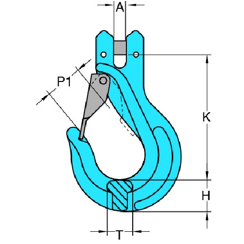YOKE G-100 クレビスラッチ付きスリングフック(ピンタイプ) 6.7T【X-043/S-13】