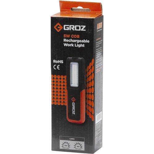 GROZ 充電式LEDハンドライト 3W COB【LED/390】