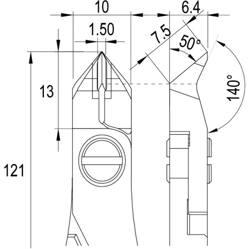 idealtek ESD精密ニッパ タングステン先細形50° フルフラッシュ刃 121mm【ES248TX-CR-BGO-IT】