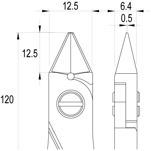 idealtek ESD精密ニッパ 先細形 大 フラッシュ刃 120mm【ES5351-CR-BG-IT】